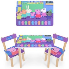 Купить Детский столик 501-80, Свинка Пеппа, со стульчиками