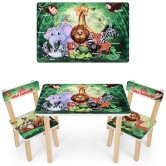 Детский столик 501-83(EN), животные, со стульчиками