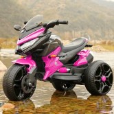 Детский мотоцикл M 4274 EL-8, кожаное сиденье, розовый