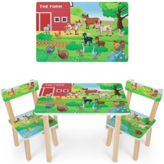 Купить Детский столик 501-108(EN), со стульчиками, ферма