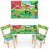 Детский столик 501-108(EN), со стульчиками, ферма