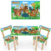 Детский столик 501-109(EN), со стульчиками, зоопарк