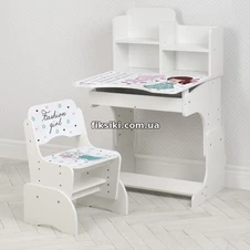 Детская парта W 2071-98-1, со стульчиком, модная девочка , белая фото 11