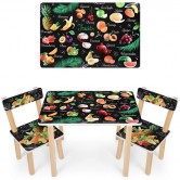 Детский столик 501-111(EN), со стульчиками, фрукты