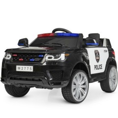 Купить Детский электромобиль JC 002 EVA BLACK, полиция, мягкие колеса
