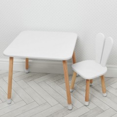Купить Детский столик 04-025W со стульчиком, белый