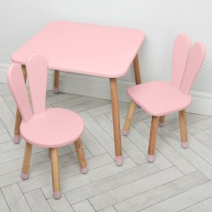 Купить Детский столик 04-025R+1 со стульчиками, розовый | Дитячий столик 04-025R+1
