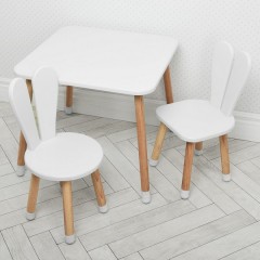 Купить Детский столик 04-025W+1 со стульчиками, белый | Дитячий столик 04-025W+1