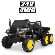 Детский электромобиль M 4285 EBLR-6 (24V), кожаное сиденье , желтый фото 44