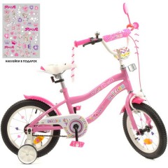 Купить Велосипед детский PROF1 14д. Y14241, Unicorn, розовый