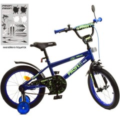 Купить Велосипед детский PROF1 16д. Y1672 Dino, темно-синий матовый