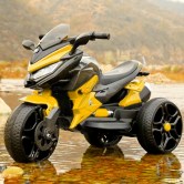 Детский мотоцикл M 4274 EL-6, кожаное сиденье, желтый