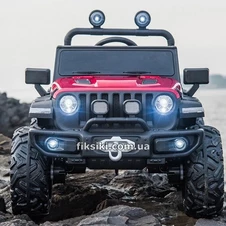 Детский электромобиль M 4568 EBLR-3 Jeep, кожаное сиденье , красный фото 44