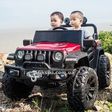 Детский электромобиль M 4568 EBLR-3 Jeep, кожаное сиденье , красный фото 55