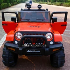 Детский электромобиль T-7847 EVA RED Jeep, мягкие колеса , красный фото 11