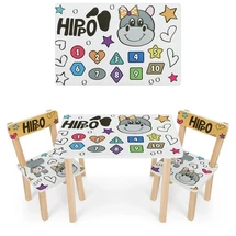 Детский столик 501-125, со стульчиками, гиппопотам | Дитячий столик 501-125