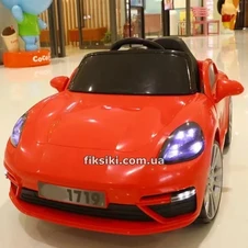 Детский электромобиль T-7660 EVA RED, Porsche, мягкие колеса , красный фото 11