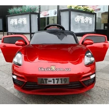 Детский электромобиль T-7660 EVA RED, Porsche, мягкие колеса , красный фото 33