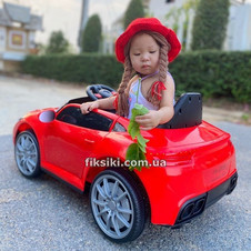 Детский электромобиль T-7661 EVA RED BMW, мягкие колеса , красный фото 11
