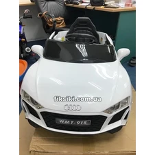 Детский электромобиль T-7662 EVA WHITE, Audi, мягкие колеса , белый фото 11
