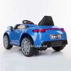 Детский электромобиль T-7662 EVA BLUE, Audi, мягкие колеса , синий фото 11
