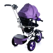 Велосипед трехколесный Baby Trike 6595Ф с фарой, фиолетовый фото 11
