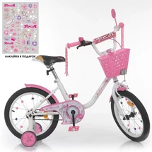 Велосипед детский PROF1 16д. Y1685-1, Ballerina, бело-розовый