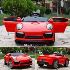 Детский электромобиль M 4611 EBLR-3, Porsche, кожаное сиденье , красный фото 55