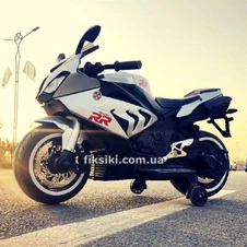 Детский мотоцикл M 4532 EL-1 на аккумуляторе, кожаное сиденье , белый фото 11