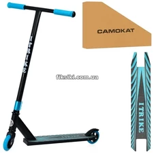 Детский самокат SR 2-066-1-B2 трюковый, черный с голубым
