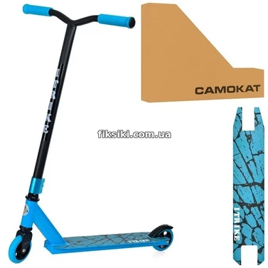 Детский самокат SR 2-066-1-BL трюковый, черный с синим