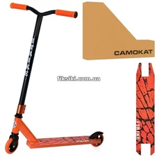 Детский самокат SR 2-066-1-OR трюковый, черный с оранжевым