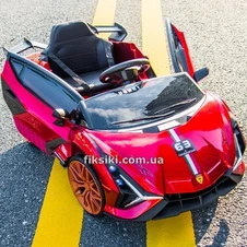 Детский электромобиль M 4637 EBLR-3 Lamborghini, кожаное сиденье , красный фото 33