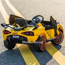 Детский электромобиль M 4637 EBLR-6 Lamborghini, кожаное сиденье , желтый фото 11