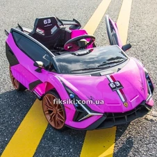 Детский электромобиль M 4637 EBLR-8 Lamborghini, кожаное сиденье , розовый фото 11