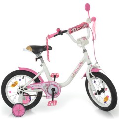 Купить Велосипед детский PROF1 14д. Y1485 Ballerina, бело-розовый