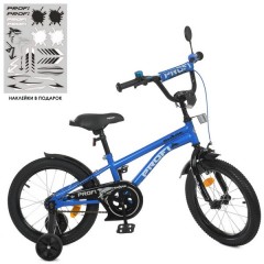 Купить Велосипед детский PROF1 16д. Y16212, Shark, сине-черный