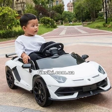 Детский электромобиль M 4787 EBLR-1 Lamborghini, кожаное сиденье , белая фото 11