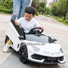 Детский электромобиль M 4787 EBLR-1 Lamborghini, кожаное сиденье , белая фото 33