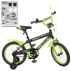 Купить Велосипед детский PROF1 18д. Y18321-1 Inspirer, черно-салатовый матовый