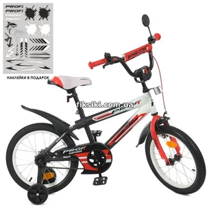 Велосипед детский PROF1 18д. Y18325-1 Inspirer, черно-бело-красный матовый
