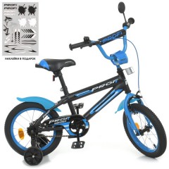 Купить Велосипед детский PROF1 14д. Y14323, Inspirer, черно-синий матовый