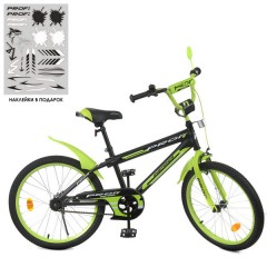 Купить Велосипед детский PROF1 20д. Y20321, Inspirer, черно-салатовый матовый