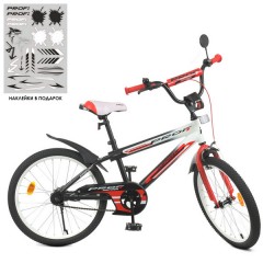 Купить Велосипед детский PROF1 20д. Y20325, Inspirer, черно-бело-красный матовый