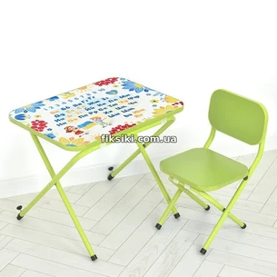 Детский столик M 4910-5 со стульчиком, лайм | Дитячий столик M 4910-5