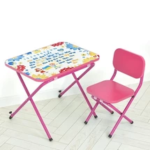 Детский столик M 4910-8 со стульчиком, малина | Дитячий столик M 4910-8