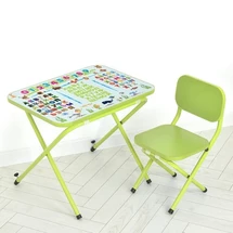 Детский столик Абетка лайм со стульчиком | Дитячий столик Абетка лайм