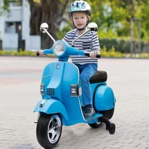 Детский мотоцикл M 4939 EL-4, скутер VESPA, кожаное сиденье
