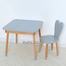 Детский столик 04-025GREY-TABLE, со стульчиком, серый
