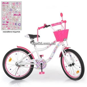 Велосипед детский PROF1 20д. Y20244-1K Unicorn, с корзинкой